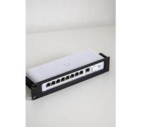 Support de montage en rack 1U pour UniFi Flex 2.5G USW-Flex-2.5G-8 & USW-Flex-2.5G-8-PoE (196 W) Compatible 10" et 19" (Gris, pour 1 USW-Flex-2.5G-8 gauche + diaphragme)