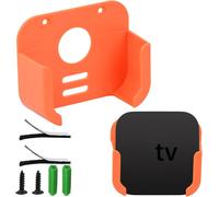 Support De Montage Mural App Le Tv, Support Mural Pour Boîtier De Télévision, Support De Fixation Murale Pour Tv Box, Compatible Avec App Le Tv 4K Et Toutes Les Générations D'Apple Tv (Orange)