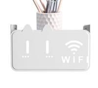 Support de montage mural de routeur,Support mural de routeur | Support de routeur de montage mural avec autocollant arrière acrylique - Étagère peu encombrante décorative multifonctionnelle p