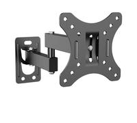 Support De Montage Mural TV Support De Coin TV À Mouvement Complet for Téléviseur 10-30 Pouces Pivotant Inclinable Support De Moniteur Réglable VESA 100x100mm(with Bubble Level)