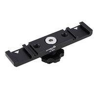 Support de montage pour griffe double - Barre d'extension de sabot - Adaptateur double plaque de montage pour griffe - Fente de câble à baïonnette - Trous de filetage 1/4 pour microphone, appareil photo, lumière, panneau réflecteur, moniteur téléprompte