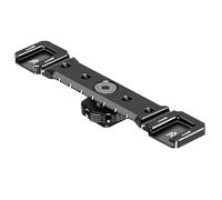 Support de montage pour griffe froide en aluminium - Plaque d'extension double pour microphone LED - Support d'éclairage vidéo - Accessoire de photographie