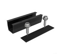 Support de montage pour panneau solaire en aluminium | Rail de montage pour module PV de 20 cm | Noir anodisé résistant aux intempéries pour une installation par tous les temps | Compatible avec la