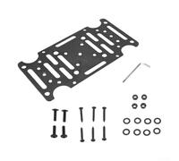 Support de montage robuste pour boîte aux lettres en bois et poteaux creux de 10,2 x 10,2 cm avec plusieurs motifs de trous Plaque en acier noir pour une installation sûre et un support résistant aux