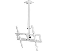Support de Montage TV au Plafond avec étagère de Montage TV RT 77 LB Convient aux écrans LED de 32 à 55 Pouces Poteau réglable en Hauteur Support TV Blanc (0,5 m)