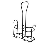 Support de moulin à poivre électrique en métal avec poignée | Organiseur en acier pour table à manger, comptoir de cuisine, passe au lave-vaisselle, support stable pour un usage quotidien