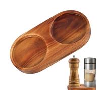 Support de moulin à poivre - Moulin à poivre, plateau de moulin à sel et à poivre | Support pour salière et poivrière en bois pour moulins de moins de 2,4 pouces de diamètre