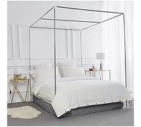 Support de moustiquaire, cadre de lit en acier inoxydable, transparent/vert, 21 mm, 2 x 2,2 m, style moderne, rectangulaire, rideau plat standard