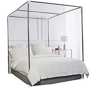 Support de moustiquaire en acier inoxydable à 4 coins pour auvent de lit, compatible avec la plupart des tailles de lit