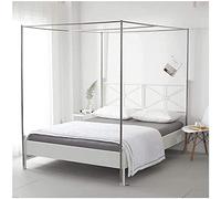 Support de Moustiquaire en Acier Inoxydable, Cadre de Moustiquaire À Baldaquin pour Lit À Quatre Coins pour Lits Jumeaux/Complet/Queen/King Size/California King,16Mm,Lit de 1,2 × 2 M (4 × 6,5 Pieds)