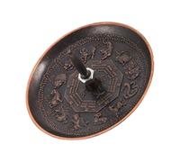 Support de Moxibustion en Cuivre Style Chinois, Plateau Café | Base Stable Réutilisable, Motif Trigrammes et Zodiaque, Protège les Surfaces, Usage Santé Quotidien