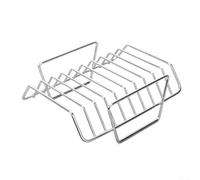 Support de nervures en acier de qualité professionnelle pour rôtissoire à dinde, accessoire de barbecue argenté