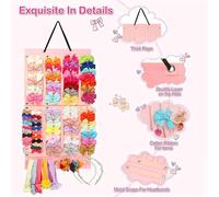 Support De Noeuds De Cheveux Avec Grande Capacité, Cintre De Rangement Pour Pinces À Cheveux Avec 16 Rubans, Organisateur De Noeuds De Cheveux, Rangement D'accessoires Pour Cheveux De Bébé