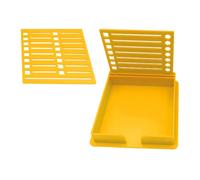 Support de notes adhésives pour bureau - Pochoir polyvalent pour notes adhésives de bureau - Pochoir portable, boîte de rangement à double insert pour blocs autocollants de 7,6 x 7,6 cm