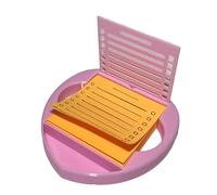 Support de notes autocollantes en forme de cœur avec pochoir rose, distributeur de notes adhésives compatible avec Post-It Note, organiseur de notes autocollantes de 7,6 x 7,6 cm, accessoires de