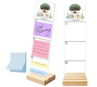 Support de notes autocollantes, tableau mémo pour moniteur, support de post-it en acrylique avec base en bois, comprend 100 notes, organisateur de bureau chrétien, verset de la Bible « Todo Lo Puedo