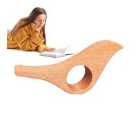 Support de page de doigt - Accessoire en bois en forme d'oiseau, assistant de lecture de roman | Anneau de pouce ergonomique pour tourner la page, aide à la lecture faite à la main avec anneau de