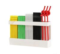 Support de paille en acrylique pour armoire, porte, mur, réfrigérateur, rangement multifonction avec trous de drainage, design transparent pour ustensiles de cuisine, brosses et pailles réutilisables