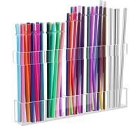 Support de paille en acrylique réutilisable avec ruban adhésif double face pour placard, distributeur de pailles pour comptoir de cuisine, armoire