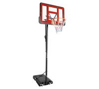 Support de panier de basket - Hauteur réglable de 170 à 305 cm - Avec roulettes et filet - Portable - Pour jardin, terrain de sport et terrain de jeu - Rouge