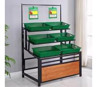 Support de panier en métal à 3 niveaux, rangement de cuisine et présentoir avec paniers en plastique, idéal pour organiser la cuisine, le bureau et les espaces de rangement