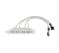 Support de panneau arrière USB 2.0, 4 ports PCI vers double carte mère à 9 broches, câble d'en-tête EM88