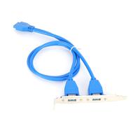 Support de panneau arrière USB, carte mère 19 broches vers double Port A femelle, câble de déflecteur d'extension