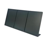 Support de panneau de table en acier inoxydable A4 - Support pour affiche en forme de L pour bar et hôtel, publicité d'automne, support de menu et de notes, noir (63 x 29,7 cm)