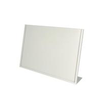 Support de panneau en acier inoxydable A4 - Support de table en forme de L pour menu et boissons, publicité d'automne pour bar et hôtel - Blanc (A3-42 x 29,7 cm)