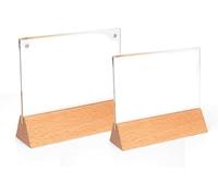 Support de panneau en acrylique transparent avec base triangulaire en bois de hêtre et couvercle en acrylique haute définition (taille : A6)(Transverse,A4)