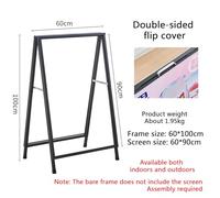 Support De Panneau Pliable, Matériau En Fer Épais, Taille De L'écran : 60 X 90 Cm, Affichage Simple/double Face, Facile À Installer Et À Déplacer, Pour La Promotion Commerciale,B-flip cover