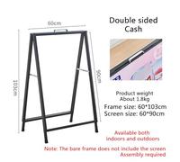 Support De Panneau Pliable, Matériau En Fer Épais, Taille De L'écran : 60 X 90 Cm, Affichage Simple/double Face, Facile À Installer Et À Déplacer, Pour La Promotion Commerciale,B-Portable