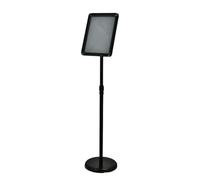 Support de panneau pour affichage A4, support d'affiche réglable dessus table et sol, sur pied, supports signalisation en métal entreprises, salons professionnels, magas A4 Black Rounded-corner style