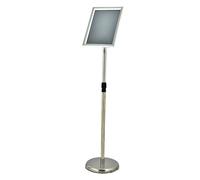 Support de panneau pour affichage A4, support d'affiche réglable dessus table et sol, sur pied, supports signalisation en métal entreprises, salons professionnels, magasin A4 Silver Right-angle style