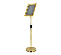 Support de panneau pour affichage A4, support d'affiche réglable dessus table et sol, sur pied, supports signalisation en métal entreprises, salons professionnels, magasins, A4 Gold Right-angle style