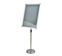 Support de panneau pour affichage A4, support d'affiche réglable dessus table et sol, sur pied, supports signalisation en métal entreprises, salons professionnels, maga A2 Silver Rounded-corner style