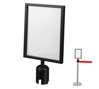 Support de panneau rétractable pour ceinture - Affichage vertical pour guider les files d'attente, utilisation intérieur/extérieur, support d'avis pour aéroports et espaces publics