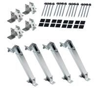 Support de panneau solaire pour système de balcon argent (15-30°) 2 panneaux, support pour panneau solaire, support solaire réglable, cadre en aluminium pour installations photovoltaïques, résistant