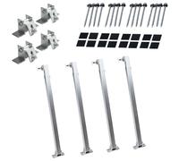 Support de panneau solaire pour système de balcon argent (30-60°) 2 panneaux, support pour panneau solaire, support solaire réglable, cadre en aluminium pour installations photovoltaïques, résistant