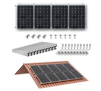 Support de Panneau Solaire, Rail de Montage Photovoltaïque pour 1/2/4 Panneau Solaire, Rail de Montage de 300 mm en Aluminium, pour Toits en Briques d'une Épaisseur de 30/35 mm 4 PCS