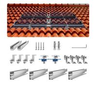 Support de Panneau Solaire-VEVOR-aavec 4 Rails 760 mm, 4 Pinces d'Extrémité, 2 Pinces Légères-pour Toit en Métal, Toit en Béton