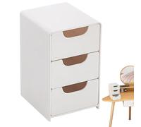 Support de papeterie de bureau - Boîte de rangement multifonction à 3 couches avec tiroirs | Étui en polypropylène économiseur d'espace pour le maquillage, les bijoux, poubelle fine blanche