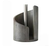 Support de papier essuie-tout en bois avec base ronde pour cuisine (D est | Tige en métal solide, structure stable, complète les comptoirs en bois, options marron, noir, gris