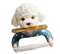 Support de Papier Toilette en Forme de Chien, Distributeur avec Barre à Serviettes, Design Cartoon en résine pour hôtels, Toilettes et Cuisines