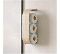 Support de papier toilette, étagère en bois, rangement mural flottant pour rouleaux de papier toilette, support unique pour salle de bain, organiseur TP (chêne, fin)