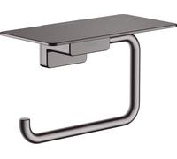 Support de papier toilette hansgrohe AddStoris, avec tablette, 41772340, Couleur: Chrome noir brossé