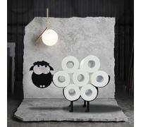 Support de papier toilette mural en métal noir en forme de mouton pour 7 rouleaux de papier toilette