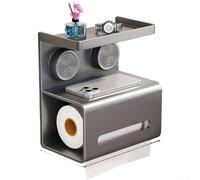 Support de papier toilette réutilisable à ventouse pour salle de bain en acier au carbone sans perçage amovible pour surfaces lisses et petits espaces (gris)