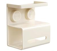 Support de papier toilette réutilisable à ventouse pour salle de bain en acier au carbone sans perçage amovible pour surfaces lisses et petits espaces (blanc)