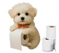 Support de papier toilette, support de papier essuie-tout, économiseur d'espace, décoratif en forme de chien, pour cuisine, petit espace, ferme, salle de bain, comptoir, maison, chalet